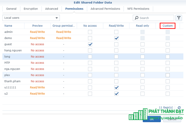 Hướng dẫn tạo thư mục và phân quyền truy cập NAS Synology