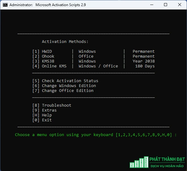 Tải Microsoft Activation Script (MAS) - Công cụ kích hoạt Windows và Office